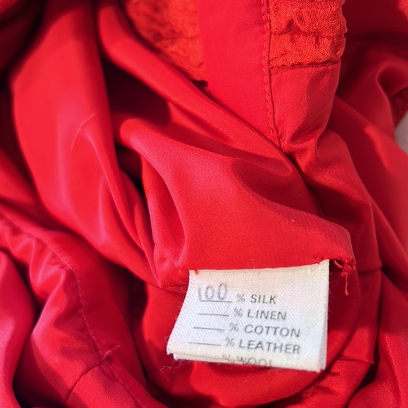 Azul by Liancarlo Silk Size 12 Vintage Dress red almost orange - Picture 6 of 9